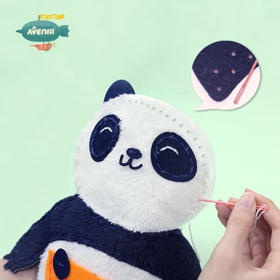 Set de cusut Prima Mea Papusa, Mama si puiul Panda - Avenir - Publisol.ro