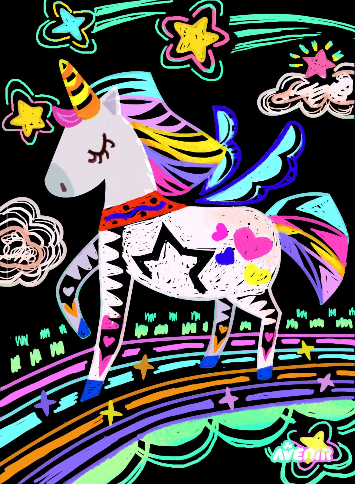 Set de razuit - 4 Unicorni magici - Avenir - Publisol.ro