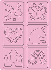 Set de razuit cu sabloane - Unicorni - Avenir