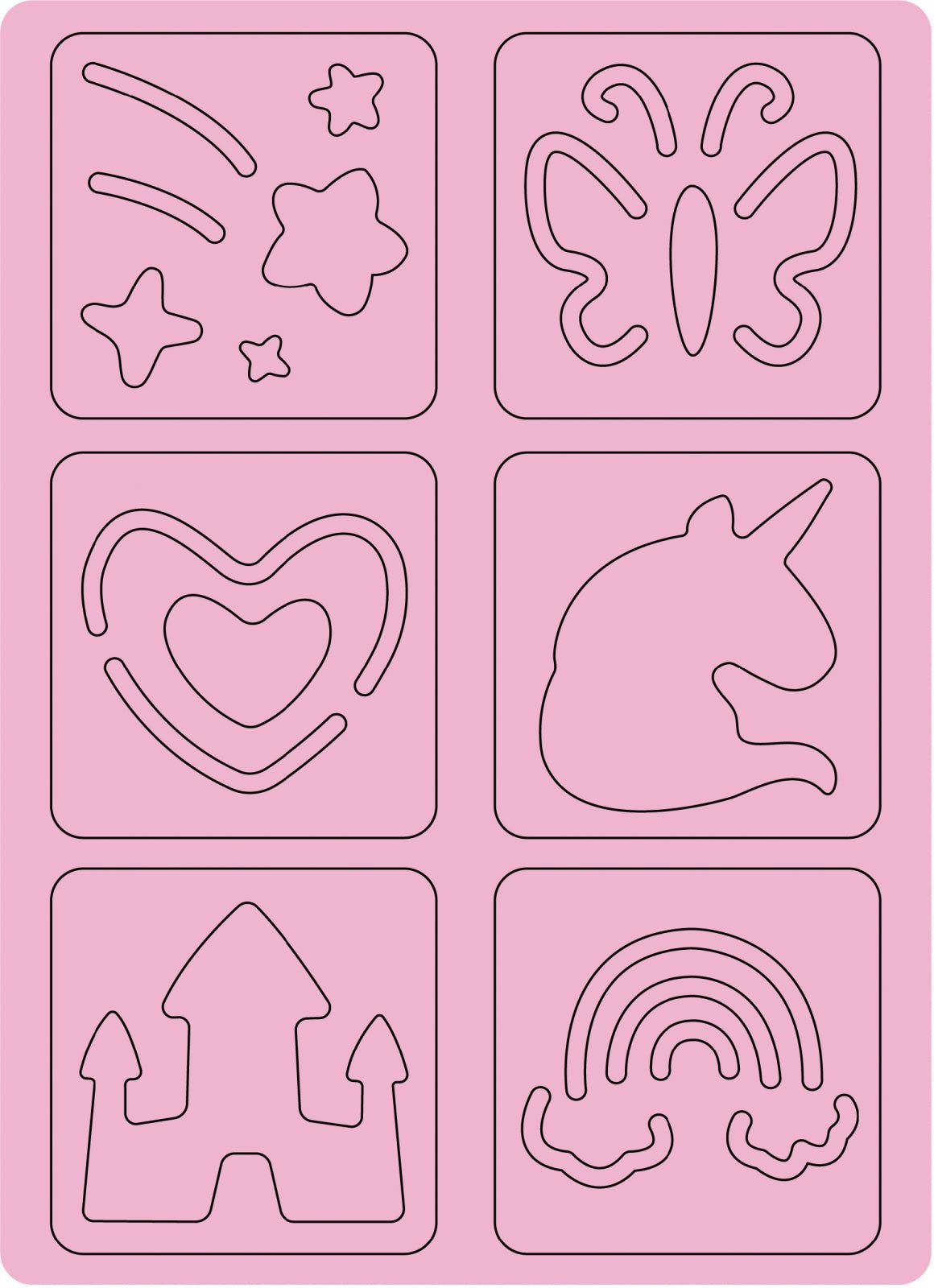 Set de razuit cu sabloane - Unicorni - Avenir - Publisol.ro