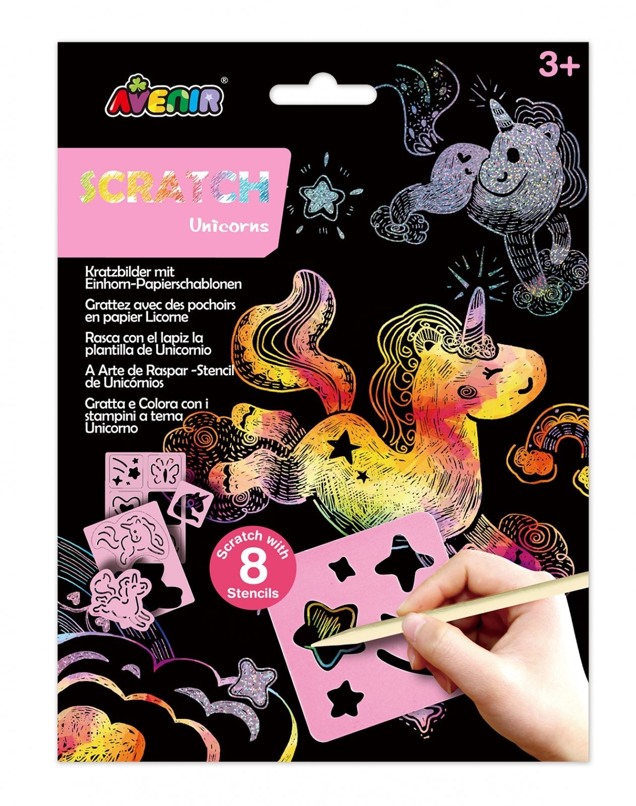 Set de razuit cu sabloane - Unicorni - Avenir - Publisol.ro