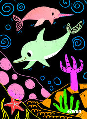 Set de razuit Scratch Junior - Prietenii mei marini - Avenir