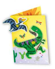 Set de razuit si realizat Felicitari - Dinozauri - Avenir