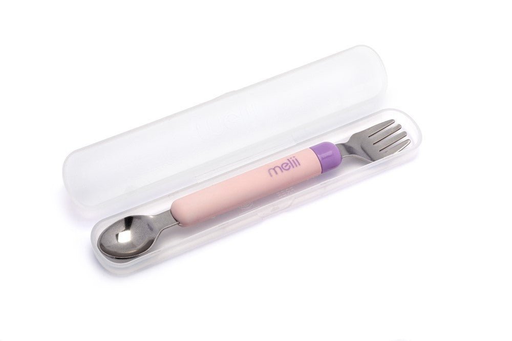 Set lingurita - furculita, pink&purple, Melii - Publisol.ro