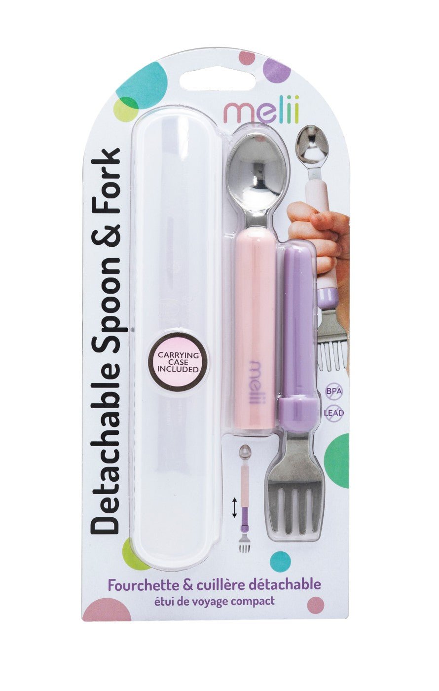 Set lingurita - furculita, pink&purple, Melii - Publisol.ro