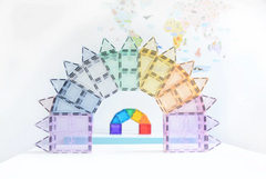 Set magnetic Magblox - 102 piese magnetice de constructie PASTEL transparente - Magblox