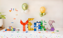 Set magnetic Magblox - 98 piese, circuit cu bile - Magbrix Marble Run - Magblox