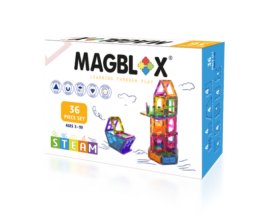 Set magnetic Magblox - 36 piese magnetice accesorii pentru constructie - Magblox