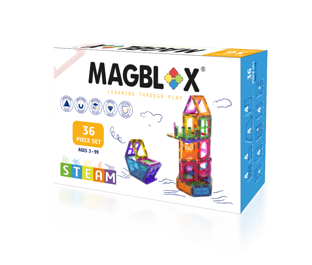 Set magnetic Magblox - 36 piese magnetice accesorii pentru constructie - Magblox - Publisol.ro