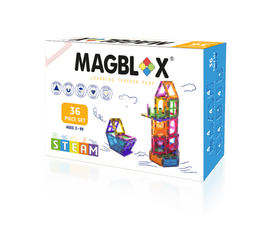 Set magnetic Magblox - 36 piese magnetice accesorii pentru constructie - Magblox - Publisol.ro