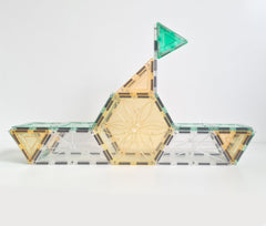 Set magnetic Magblox - 6 piese magnetice hexagon PASTEL pentru constructie - Magblox - Publisol.ro