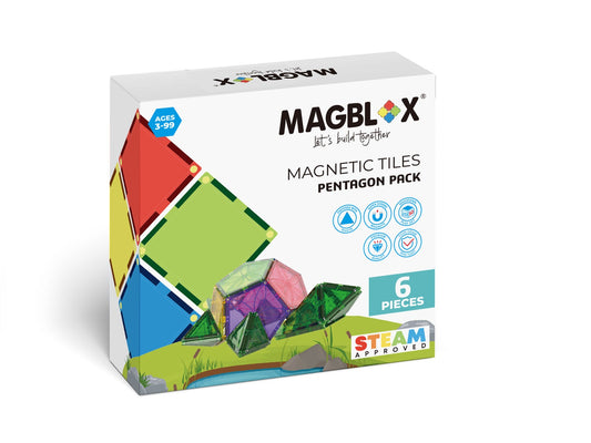 Set magnetic Magblox - 6 piese magnetice pentagon pentru constructie - Magblox