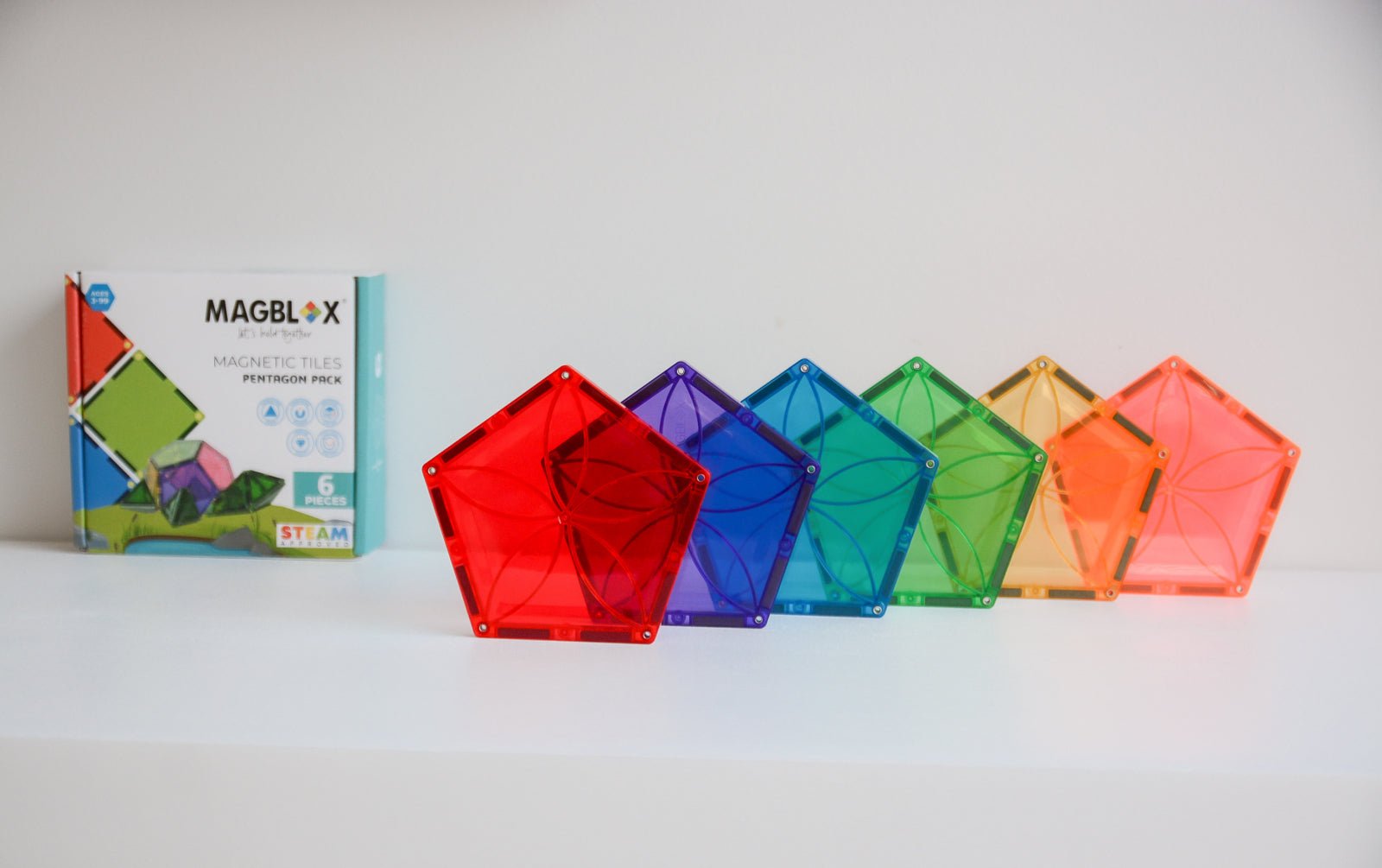 Set magnetic Magblox - 6 piese magnetice pentagon pentru constructie - Magblox - Publisol.ro