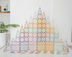 Set magnetic Magblox - 102 piese magnetice de constructie PASTEL transparente - Magblox