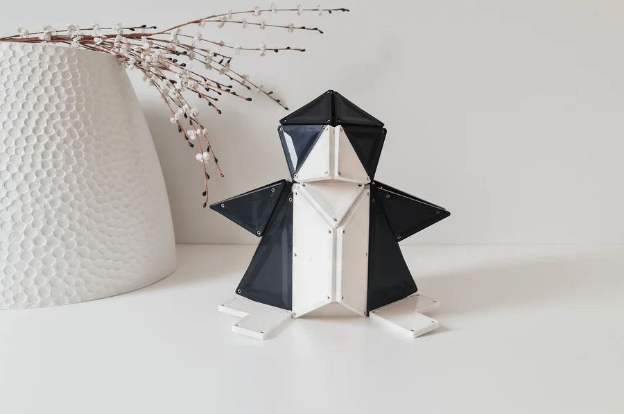 Set magnetic Magblox - 92 piese magnetice de constructie Monocrom AlbNegru - Magblox - Publisol.ro