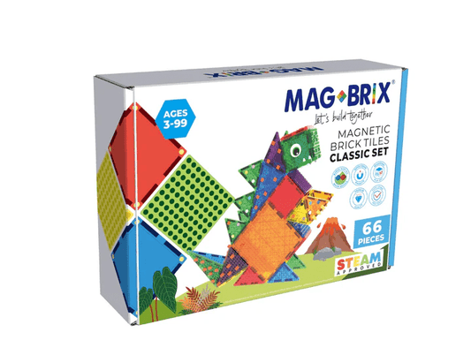 Set magnetic Magbrix 66 piese translucide - Magblox - Publisol.ro