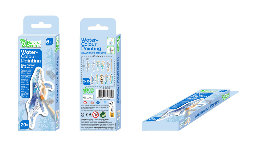 Set pictura cu apa - semne de carte Animale subacvatice, colectia Creatii Naturale - Avenir - Publisol.ro