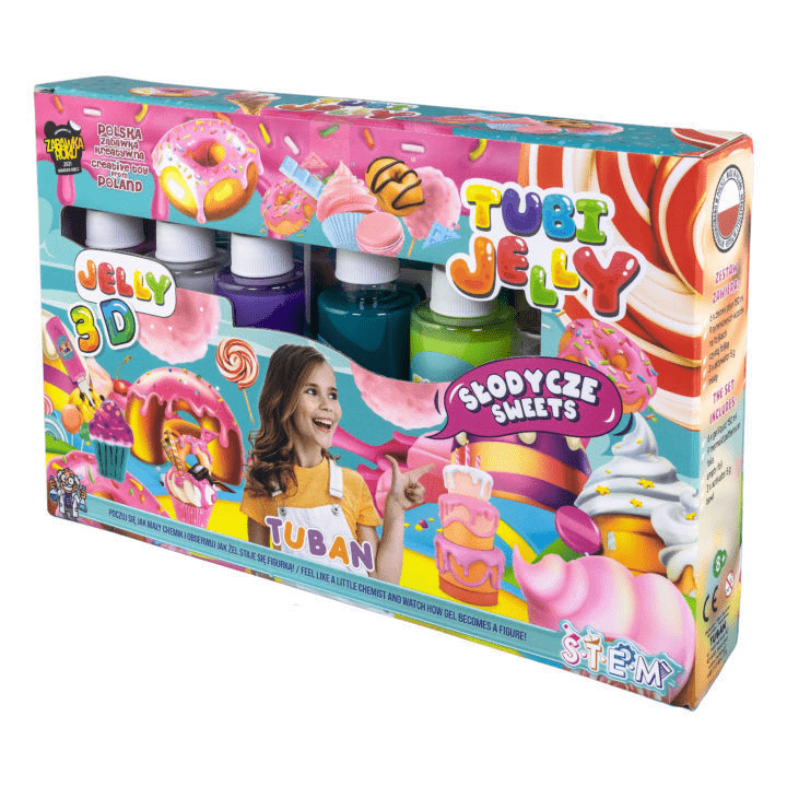 SET TUBI JELLY (gel modelator) cu 6 culori , DULCIURI - Tuban - Publisol.ro