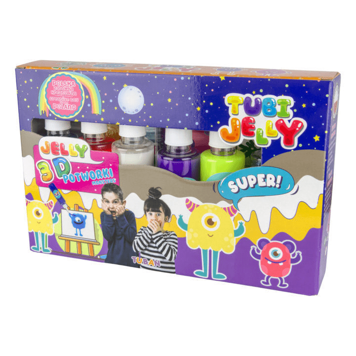 SET TUBI JELLY (gel modelator) cu 6 culori , MONSTRI - Tuban - Publisol.ro