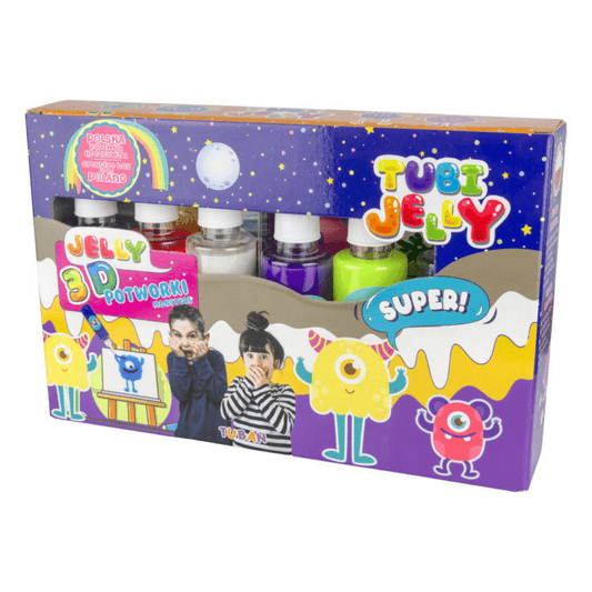 SET TUBI JELLY (gel modelator) cu 6 culori , MONSTRI - Tuban - Publisol.ro