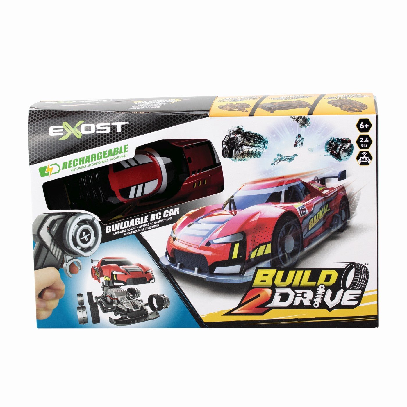 Silverlit exost build 2 drive masinuta RC rosie - Publisol.ro