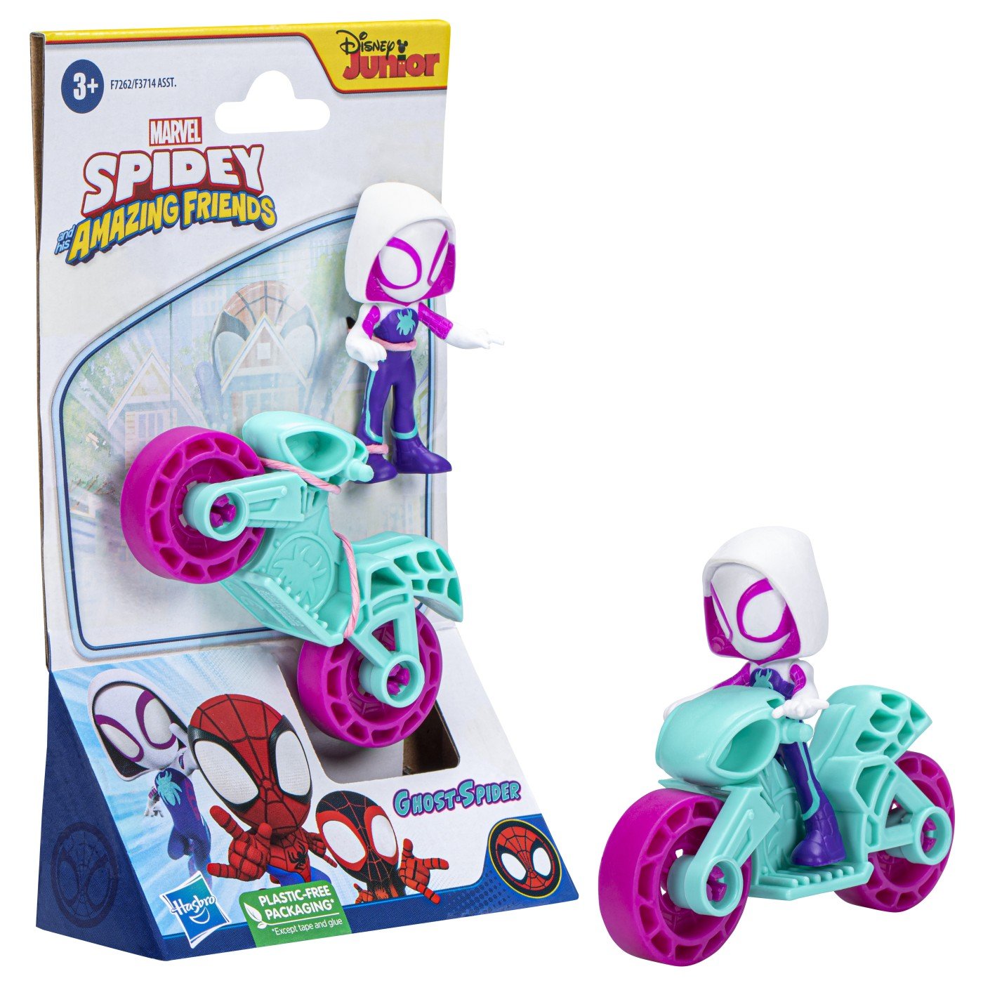 Spiderman set motocicleta si figurina ghost Spider 6 cm - Publisol.ro