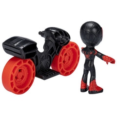 Spiderman set motocicleta si figurina Miles Morales Spider man 6 cm - Publisol.ro