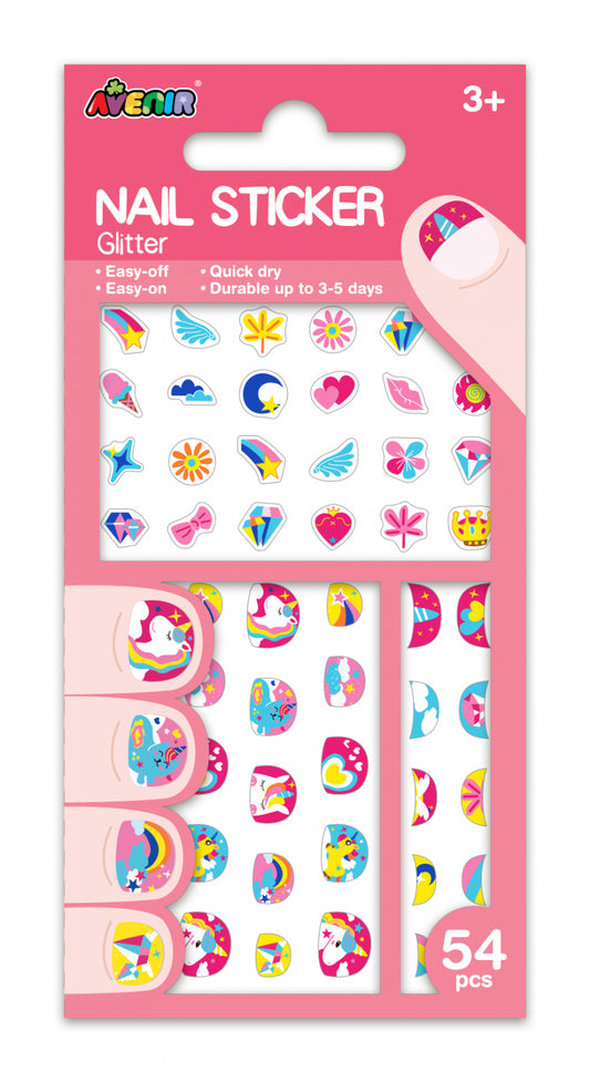 Stickere pentru unghii cu sclipici - Unicorni - Avenir