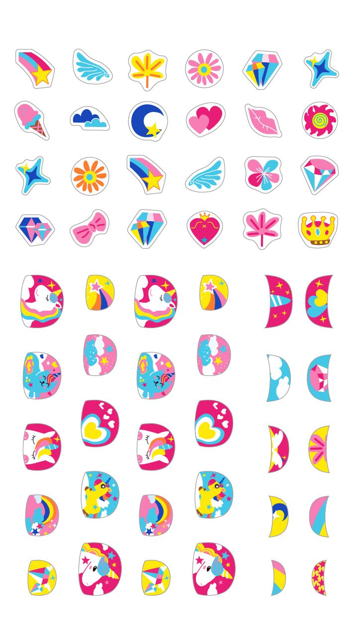 Stickere pentru unghii cu sclipici - Unicorni - Avenir - Publisol.ro