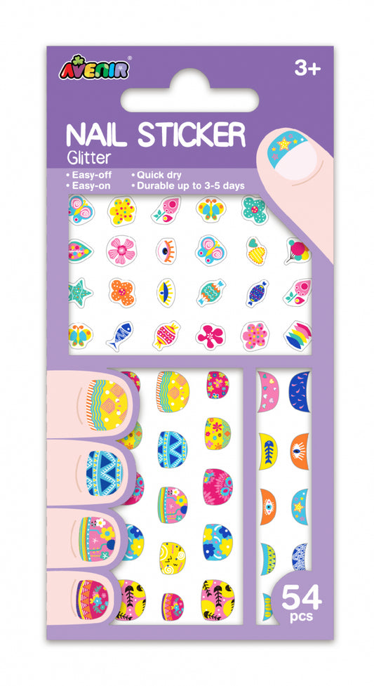 Stickere pentru unghii cu sclipici - Flori - Avenir