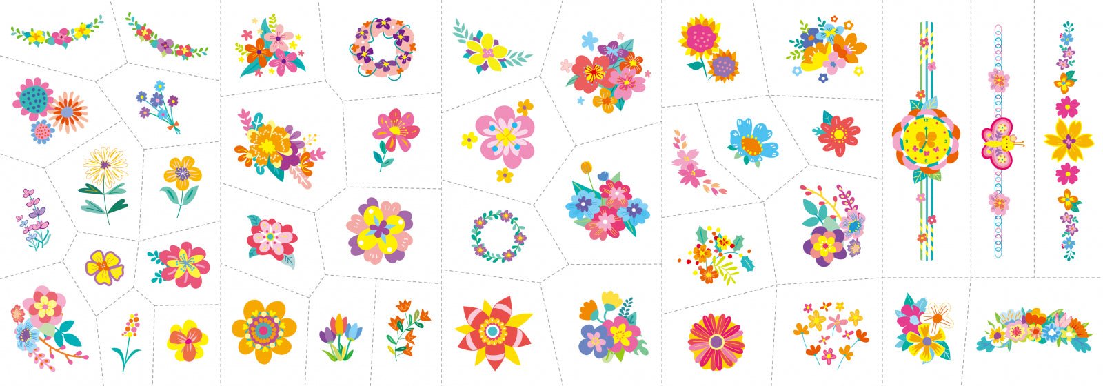 Stickere pentru unghii si tatuaje - Flori - Avenir - Publisol.ro