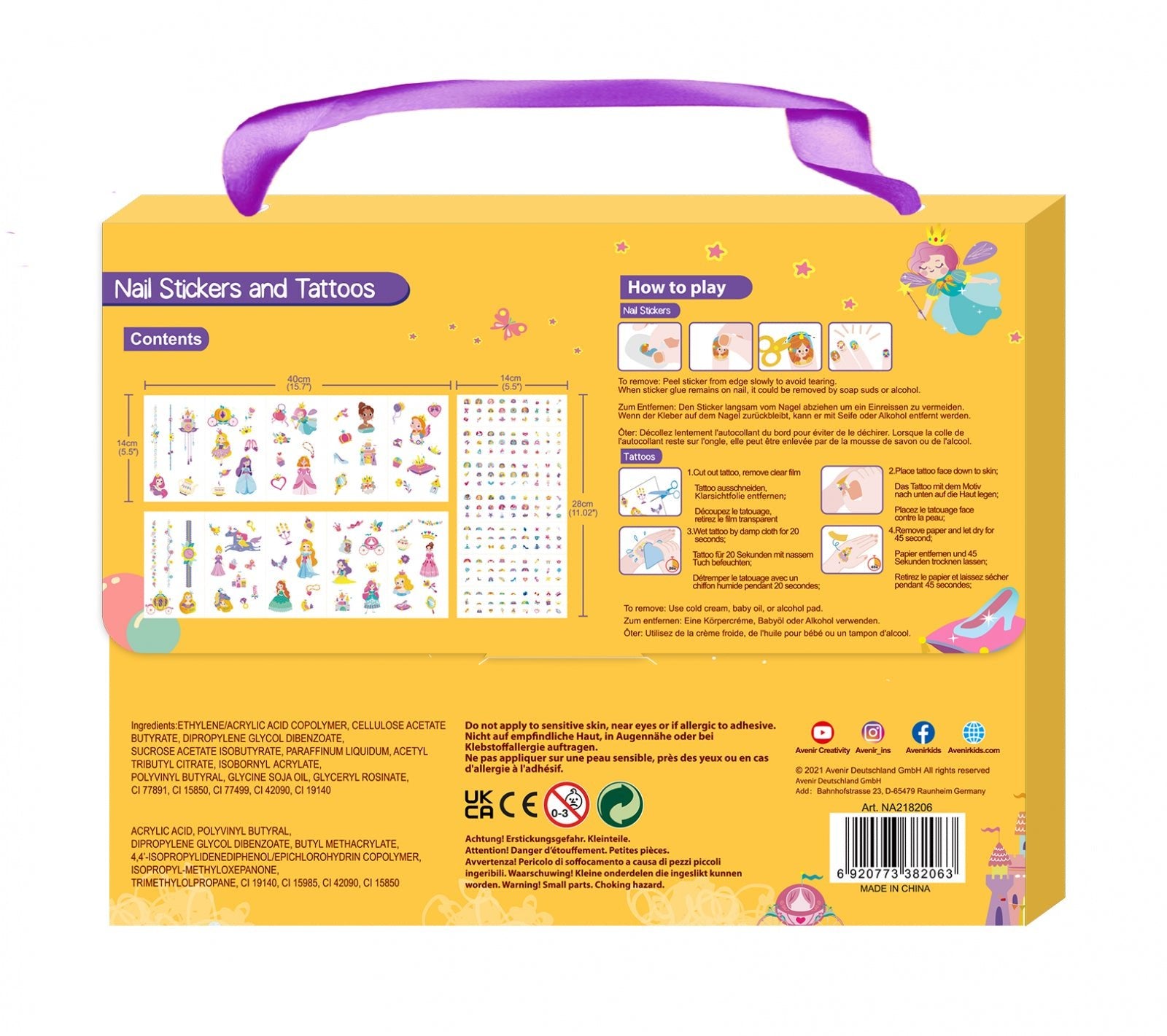 Stickere pentru unghii si tatuaje - Printesa - Avenir - Publisol.ro