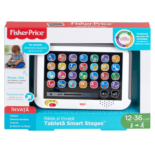 Tableta educativa cu 3 niveluri de dezvoltare limba romana fisher price, Mattel - Publisol.ro