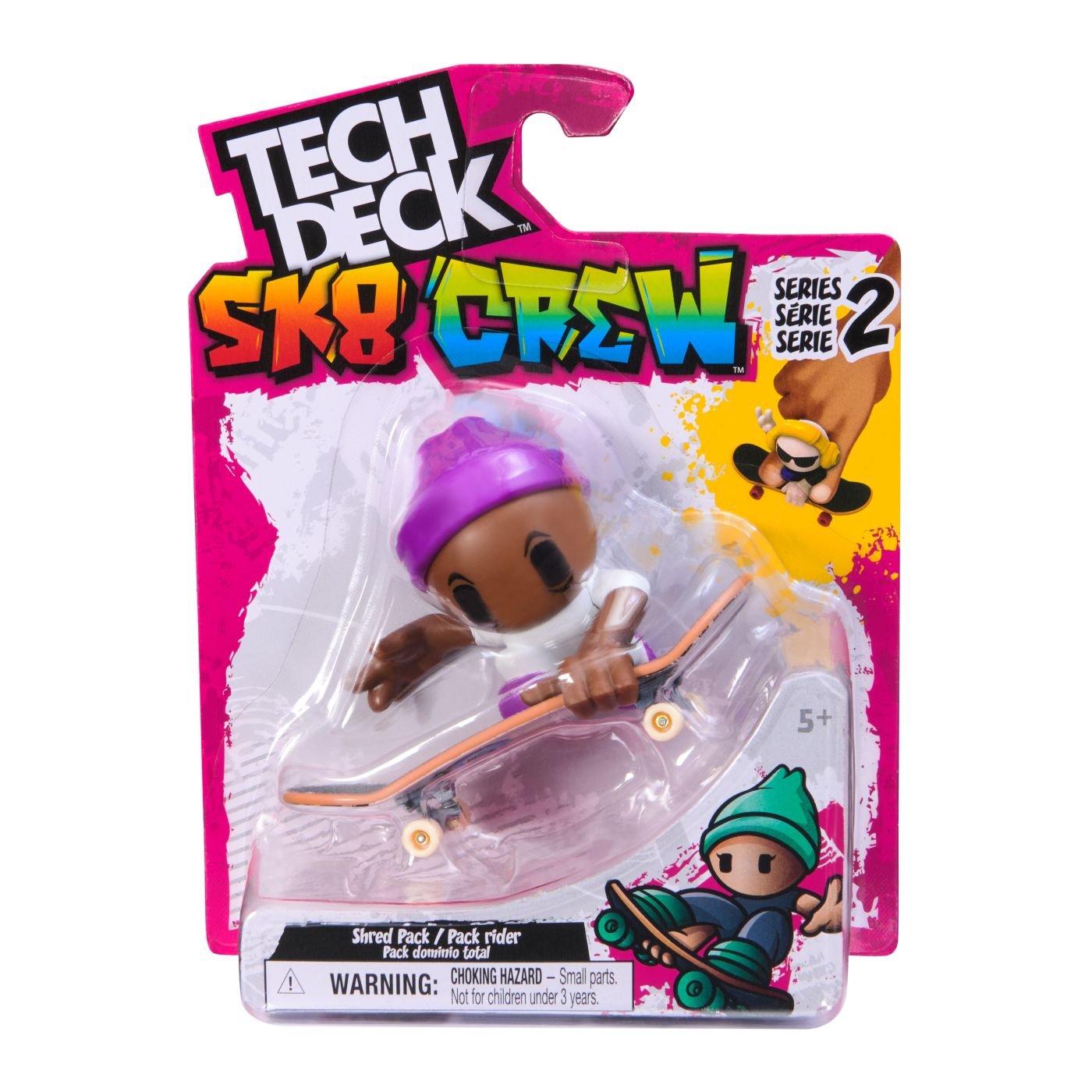 Tech Dech sk8 crew pachet placa si figurina 9.6 cm sapca mov - Publisol.ro