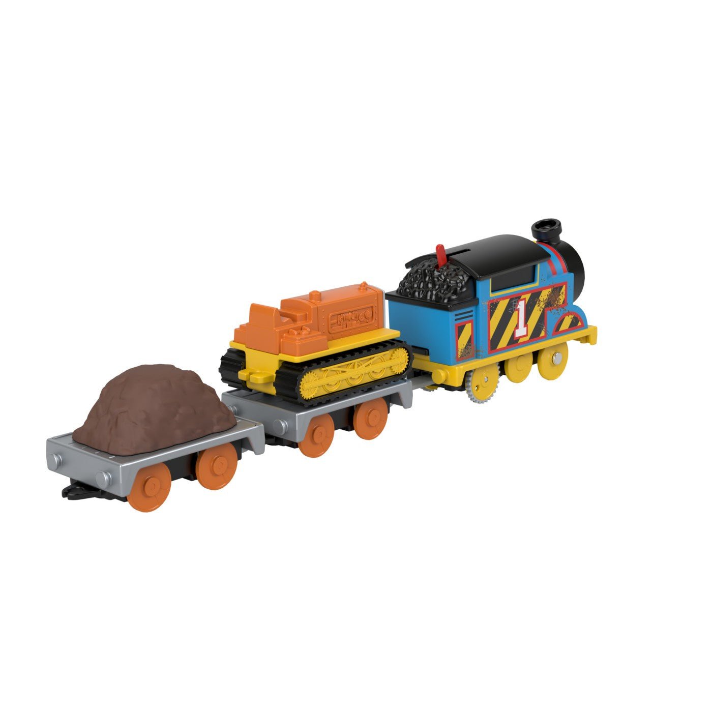 Thomas locomotiva motorizata echipa pe santier Thomas and Terence cu 2 vagoane - Publisol.ro