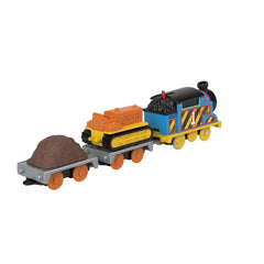 Thomas locomotiva motorizata echipa pe santier Thomas and Terence cu 2 vagoane - Publisol.ro