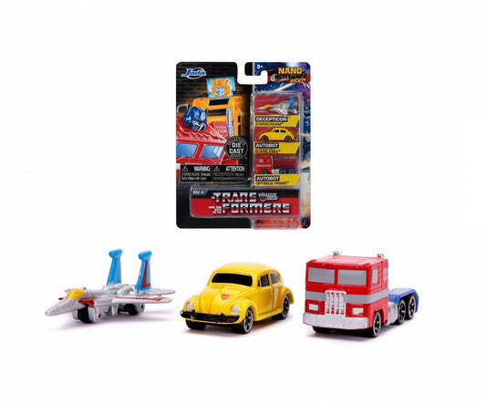 Transformers set 3 nano masinute metalice 4cm, Simba - Publisol.ro