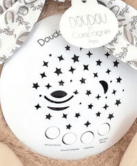 Veioza muzicala cu proiectie, iepuras pufos, 19 cm, bej deschis - Doudou et Compagnie - Publisol.ro