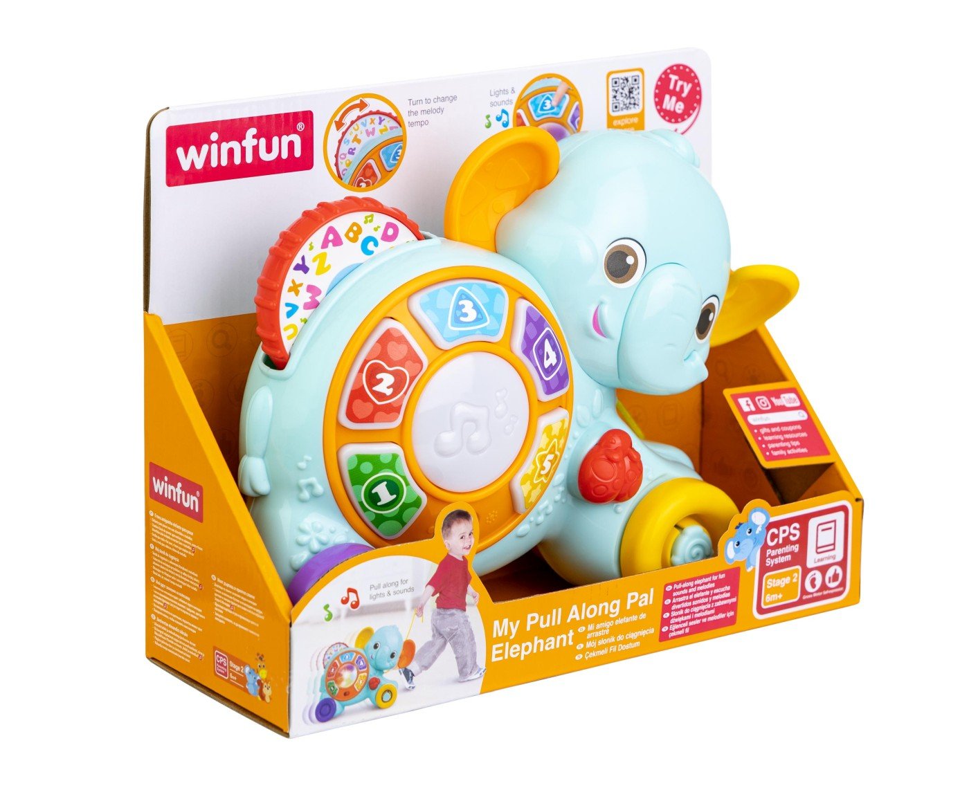 Winfun jucarie de tras elefant cu sunete si lumini - Publisol.ro