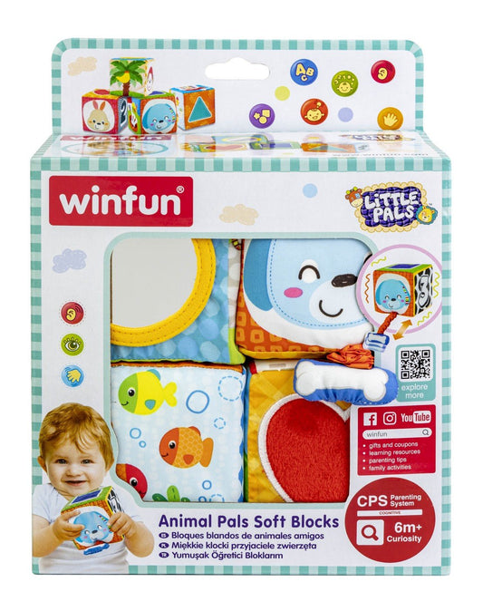 Winfun set 4 cuburi stivuibile din material textil, WINFUN - Publisol.ro