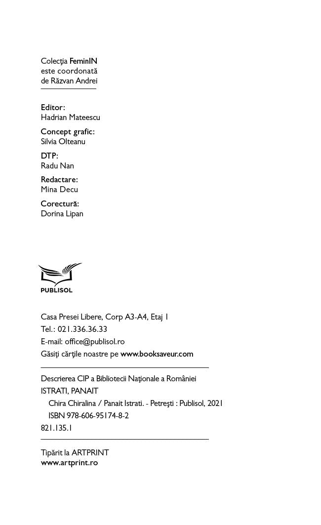 Chira Chiralina de Panait Istrati - Publisol.ro