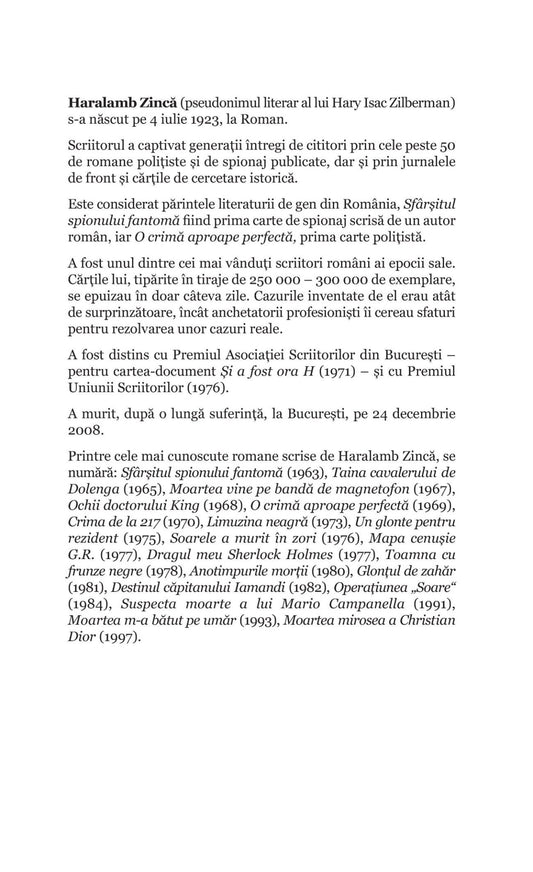 Moartea vine pe banda de magnetofon – Haralamb Zinca - Publisol.ro
