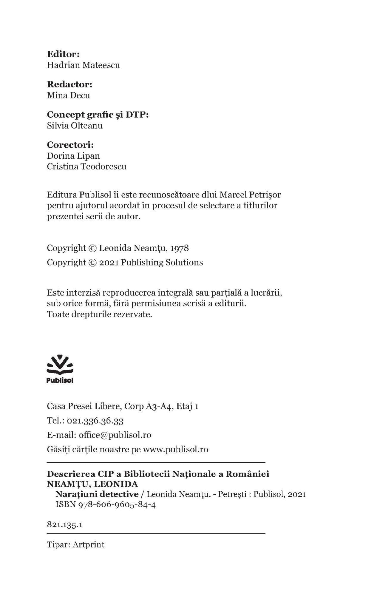 Naratiuni Detective - Publisol.ro