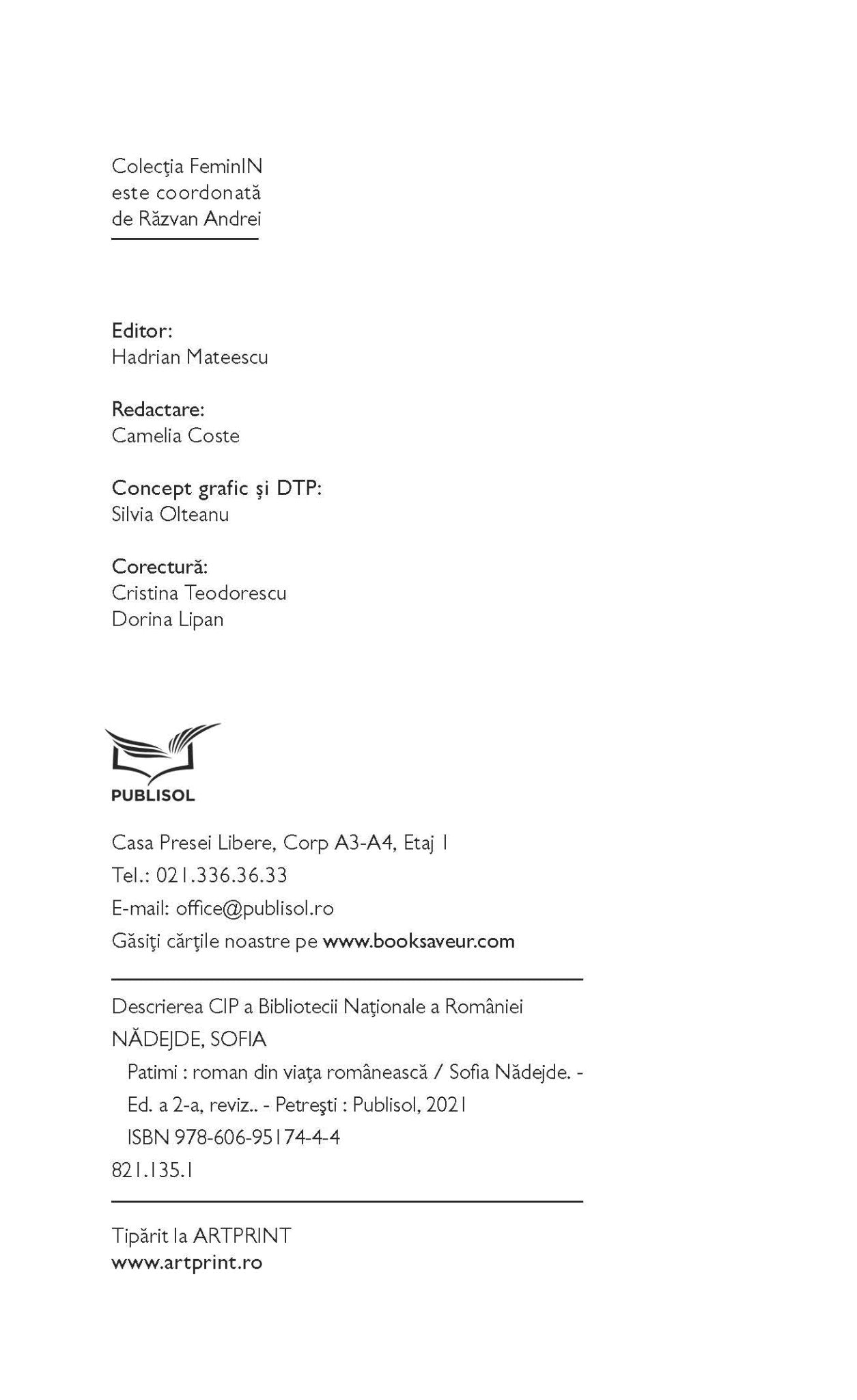 Patimi, de Sofia Nadejde - Publisol.ro