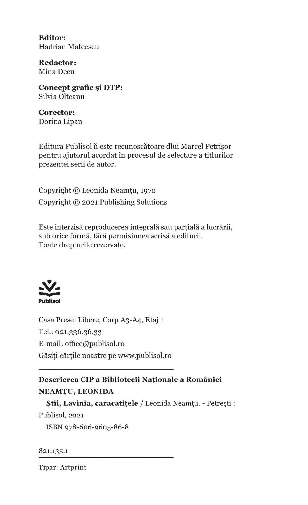Stii, Lavinia, Caracatitele - Publisol.ro