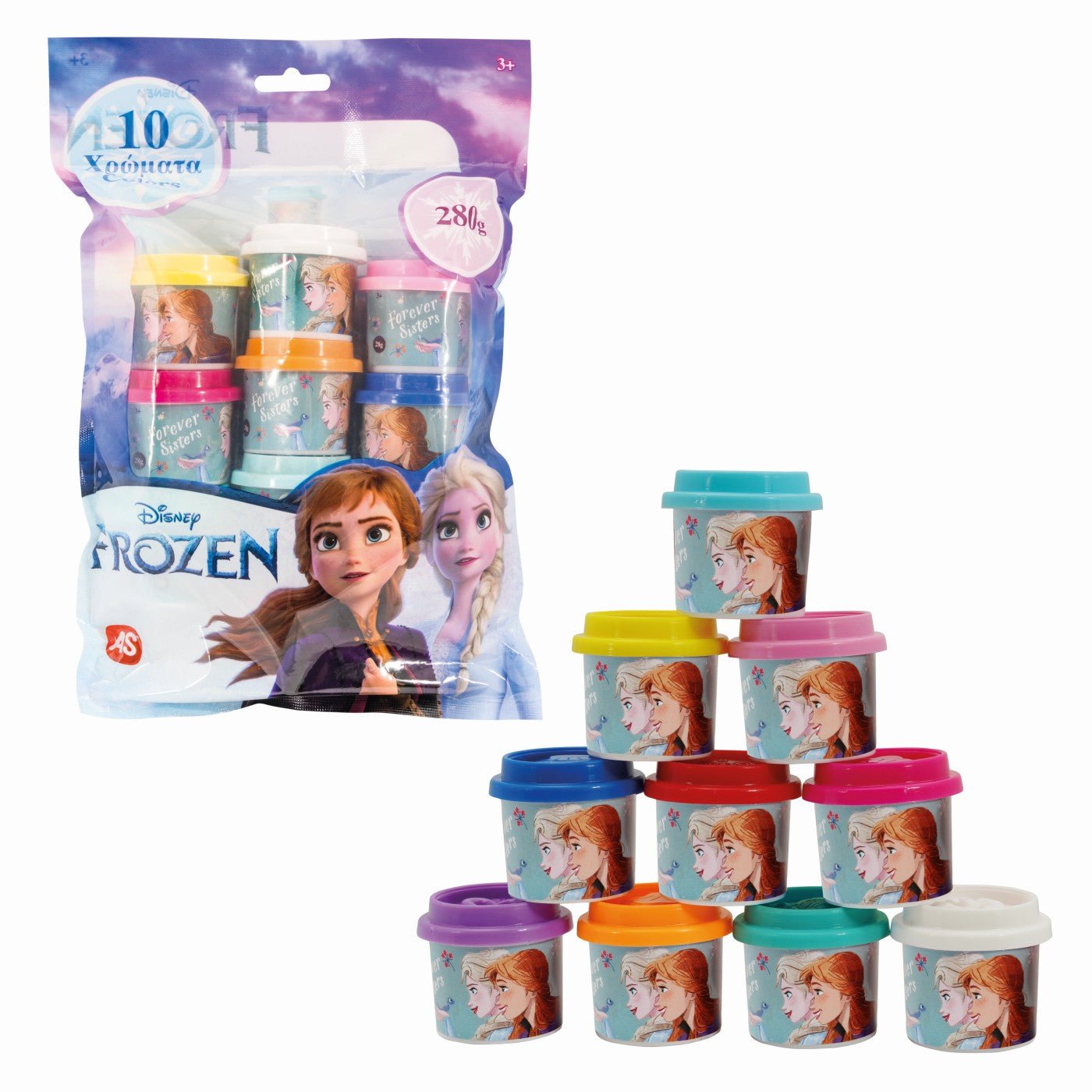 10 borcanase de plastilina frozen in punga de plastic, AS - Publisol.ro
