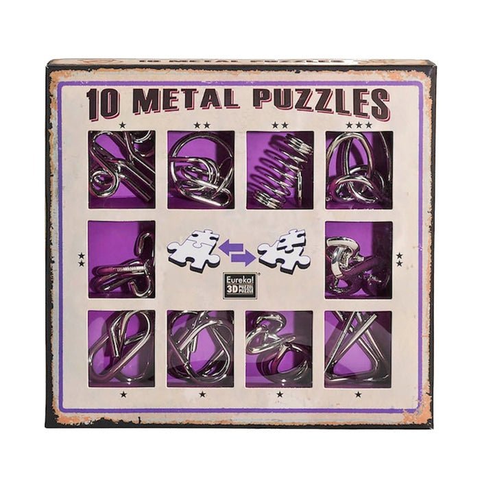 10 Metal Puzzles Set Purple , Eureka! - Publisol.ro