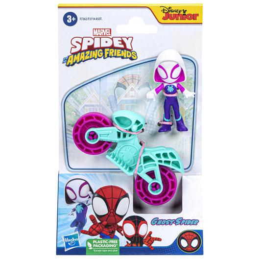 Spiderman set motocicleta si figurina ghost Spider 6 cm