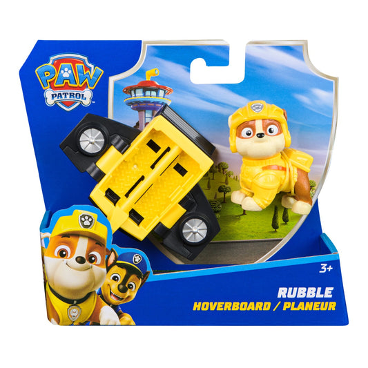 Patrula catelusilor action pups set vehicul de salvare hoverboard si figurina Rubble 5  cm