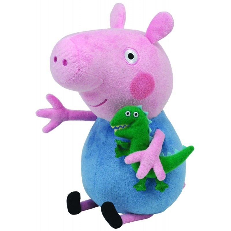 Plus ty 28cm beanie babies peppa pig george , TY